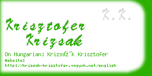 krisztofer krizsak business card